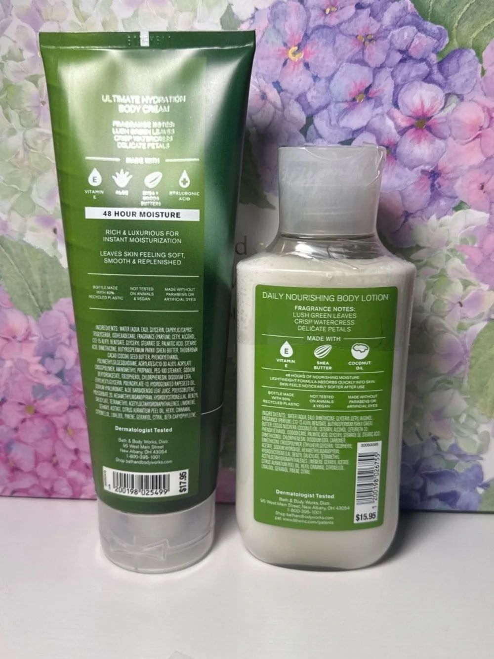 Discontinued Bath & Body Works Rainkissed Leaves Body Cream & Lotion - Green